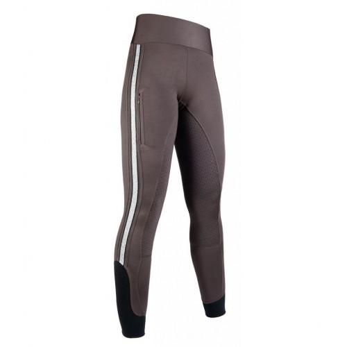 Leggings Silver Stripe Style, fond silicone - Pantalons d'équitation à fond intégral